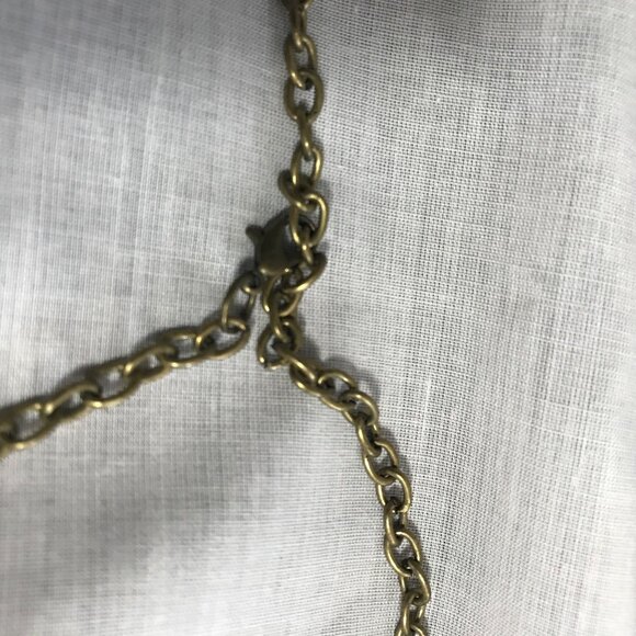 Vintage Owl Pendant Necklace by Katherine Karambelas Tassel & Rhinestone Accents - Picture 7 of 8